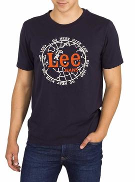 Camiseta Lee World Tee Marino Hombre