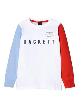 Camiseta Hackett AMR Blanco Niño