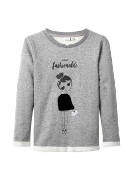 Sudadera Name It Fobeline Gris Niña