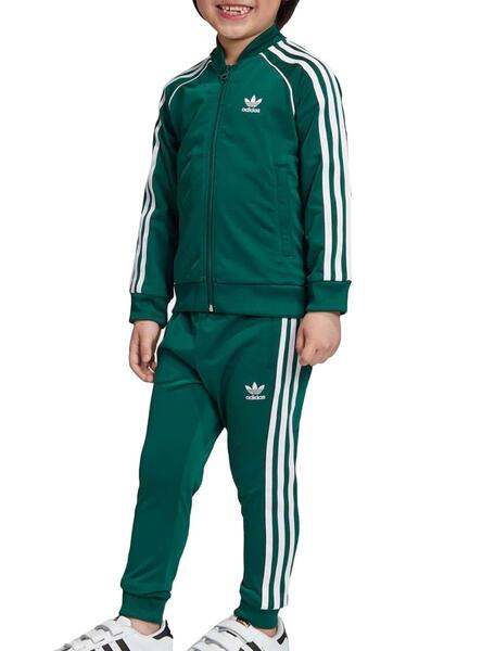 Acorazado contraste hélice Chandal Adidas Superstar Verde Niño