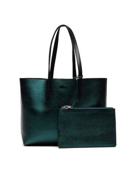 Bolso Lacoste Shooping Metal Reversible Verde 