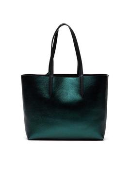 Bolso Lacoste Shooping Metal Reversible Verde 