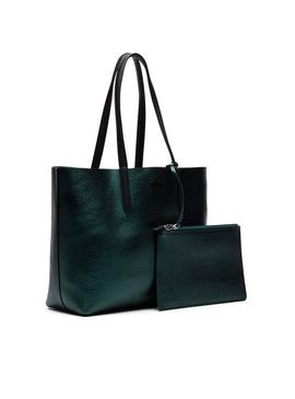 Bolso Lacoste Shooping Metal Reversible Verde 