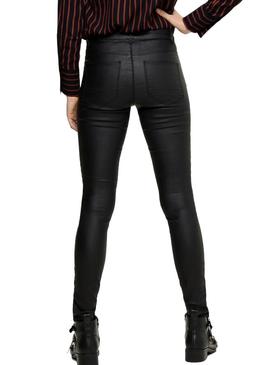 Pantalon Only Kendell Coated Negro Mujer