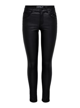 Pantalon Only Kendell Coated Negro Mujer