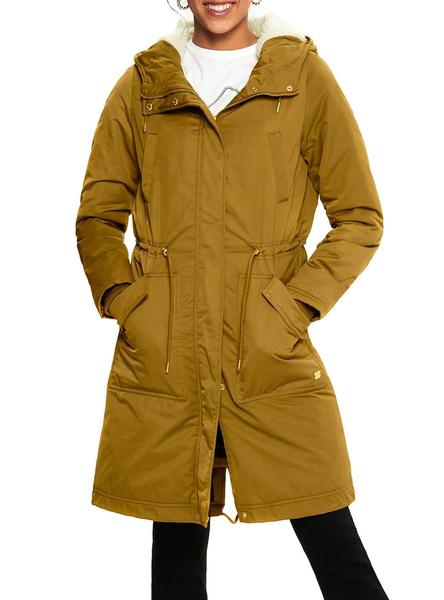 espada lucha Cadera Parka Only Teresa Camel Mujer