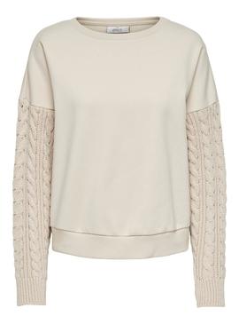 Sudadera Only Jasmina Beige Mujer