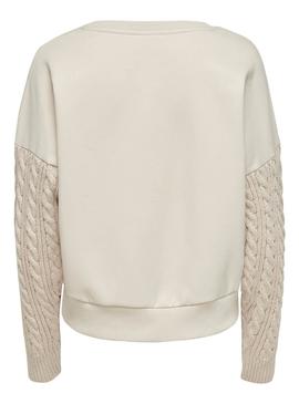 Sudadera Only Jasmina Beige Mujer