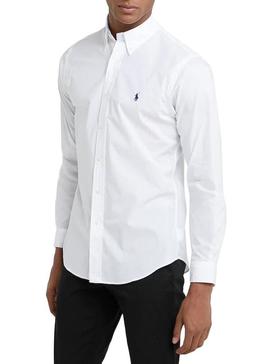 Camisa Polo Ralph Lauren Oxford Blanco Hombre