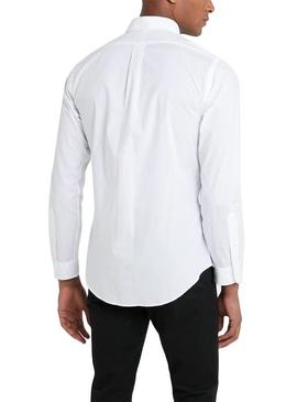 Camisa Polo Ralph Lauren Oxford Blanco Hombre