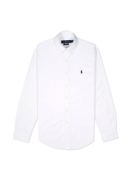 Camisa Polo Ralph Lauren Oxford Blanco Hombre