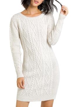 Vestido Naf Naf Tricot Beige Mujer