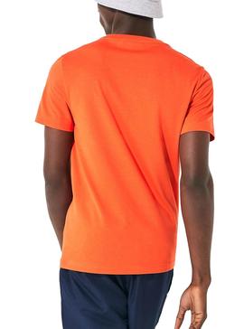 Camiseta Lacoste Sport Croco Camo Naranja Hombre