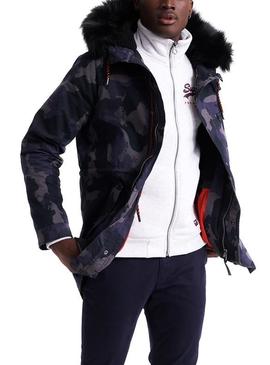 Parka Superdry Rookie Aviator Camo Azul Hombre