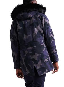 Parka Superdry Rookie Aviator Camo Azul Hombre