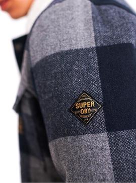 Cazadora Superdry Hacienda Cuadros Azul Hombre