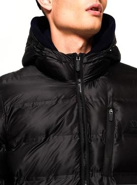 Abrigo Superdry Echo Quilt Negro Para Hombre