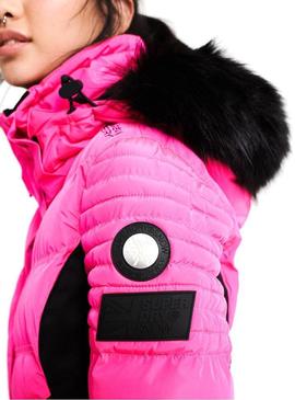 Chaqueta Superdry Luxe Snow Rosa Para Mujer