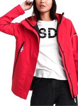 Chaqueta Superdry Alvia Waterproof Rojo Mujer