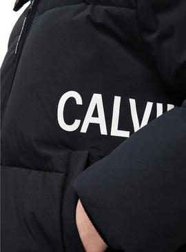 Plumífero Calvin Klein Oversized Logo Negro Mujer