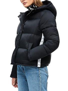 Plumífero Calvin Klein Monogram Negro Para Mujer