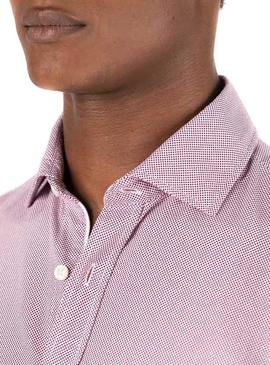 Camisa El Ganso Micro Dots Granate Para Hombre