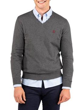 Jersey El Ganso Pico Coderas Gris Para Hombre