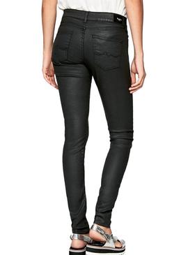 Pantalon Pepe Jeans Pixie Wax Negro Mujer