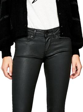 Pantalon Pepe Jeans Pixie Wax Negro Mujer