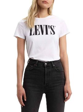 Camiseta Levis 90S Serif Blanco Mujer