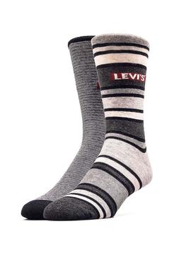 Calcetines Levis Rayas Gris Hombre