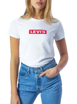 Camiseta Levis Box Tab Blanco Mujer