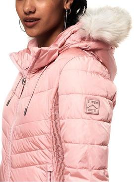 Chaqueta Superdry Luxe Fuji Rosa Para Mujer