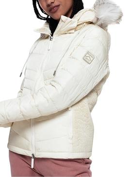 Chaqueta Superdry Luxe Fuji Beige Para Mujer