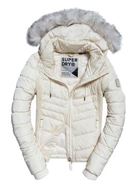 Chaqueta Superdry Luxe Fuji Beige Para Mujer