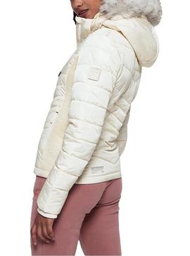 Chaqueta Superdry Luxe Fuji Beige Para Mujer