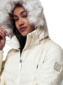 Chaqueta Superdry Luxe Fuji Beige Para Mujer