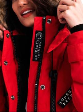 Parka Superdry Premium Down New Rescue Rojo Mujer