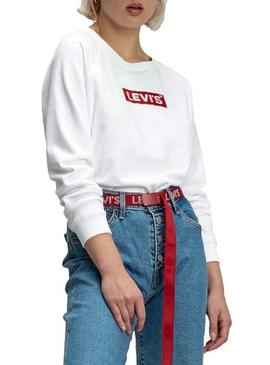 Sudadera Levis GraphicCrew Blanco Mujer