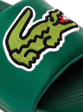 Chanclas Lacoste Maxi Croco Verde Mujer