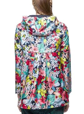 Parka Naf Naf Flores Multicolor Mujer