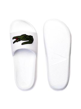 Chanclas Lacoste Maxi Croco Blanco Hombre