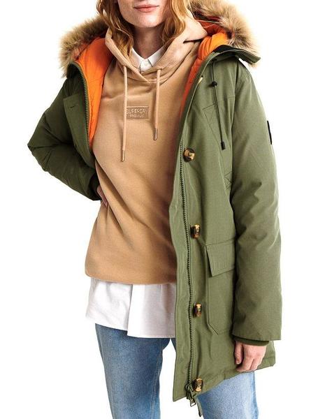 Desventaja bufanda Caballero Parka Superdry Rookie Down Verde Para Mujer