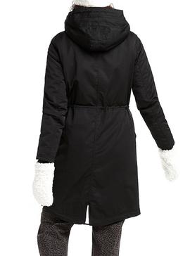 Parka Only Teresa Long Negro Mujer