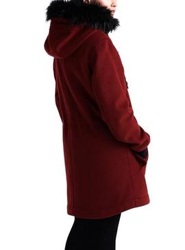 Parka Superdry Wool Granate Para Mujer