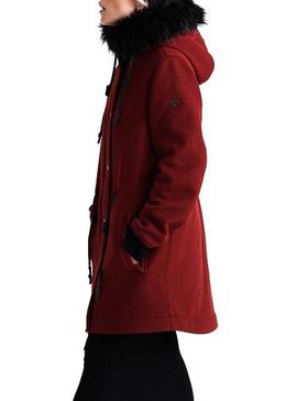 Parka Superdry Wool Granate Para Mujer