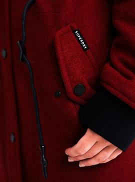 Parka Superdry Wool Granate Para Mujer