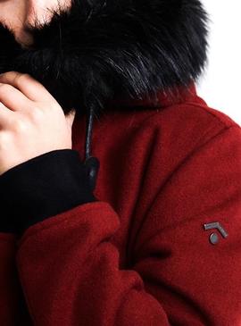 Parka Superdry Wool Granate Para Mujer