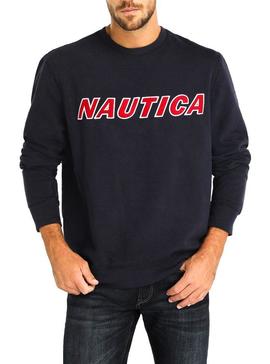 Sudadera Nautica Maxi Logo Azul Hombre