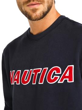 Sudadera Nautica Maxi Logo Azul Hombre